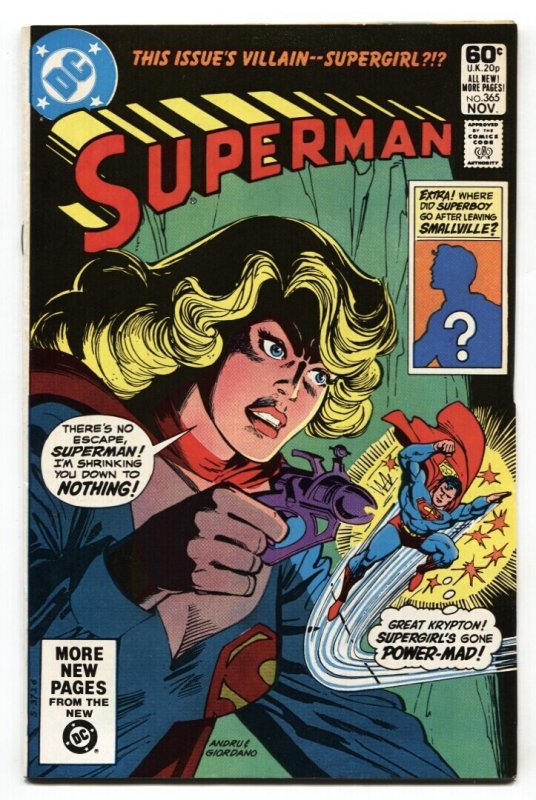 Superman #365 (DC Comics, 1981), raw comic book in NM- condition — front cover