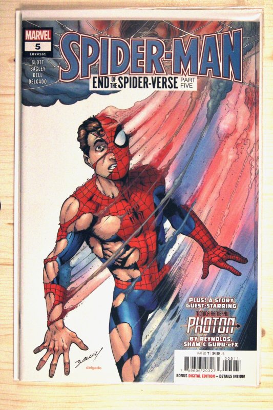 Spider-Man #5 (Marvel Comics, 2022), raw comic book in NM+ 9.6 condition — front cover