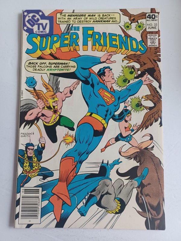 Super Friends #33 (1980), raw comic book in VF condition — front cover