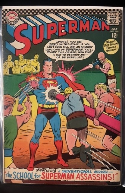 Superman #188 (DC Comics, 1966), raw, ungraded comic book — front cover