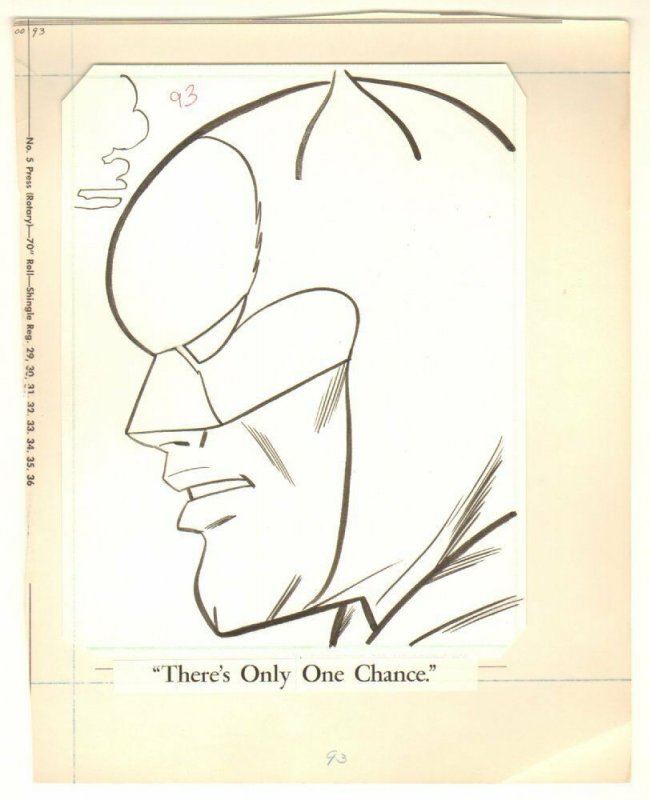 Batman Coloring Book Art P.93 - Batman Side Portrait - 1966 by Jason Studios (1966), raw, ungraded comic book — front cover