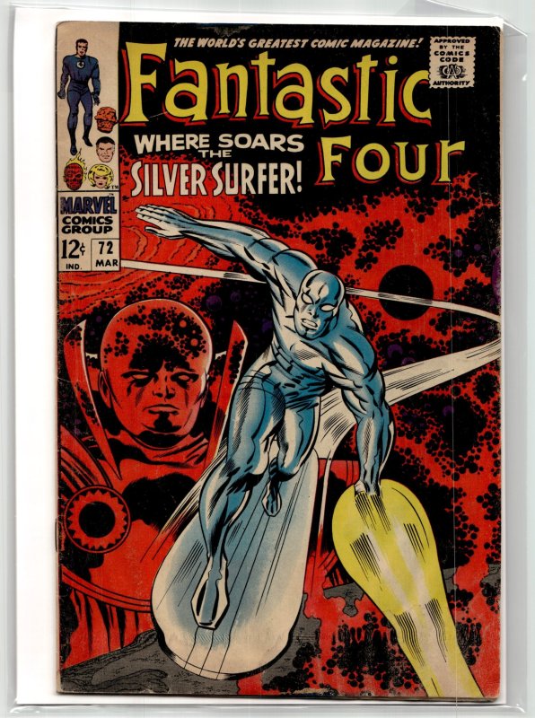 Fantastic Four #72 (Marvel Comics, 1968), raw, ungraded comic book — front cover