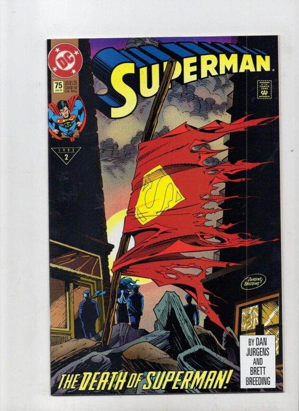 Superman #75 (DC Comics, 1993), raw comic book in NM 9.4 condition — front cover