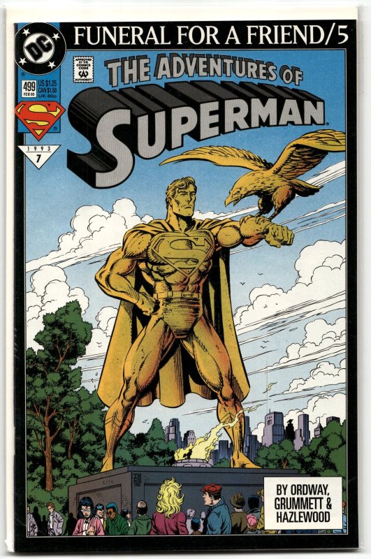 Adventures of Superman #499 (DC Comics, 1993), raw, ungraded comic book — front cover