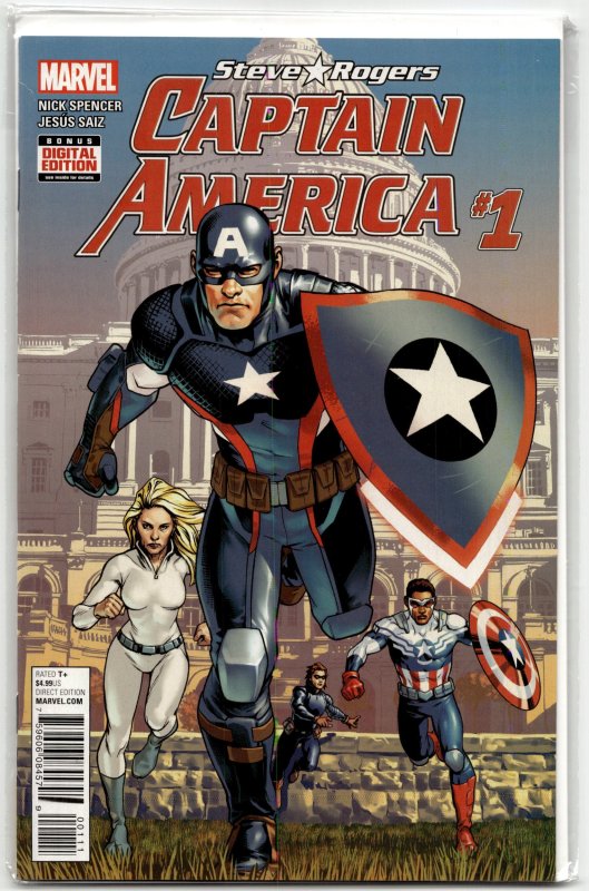 Captain America: Steve Rogers #1 (Marvel Comics, 2016), raw, ungraded comic book — front cover