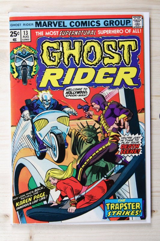 Ghost Rider #13 (Marvel Comics, 1975), raw comic book in FN- 5.5 condition — front cover