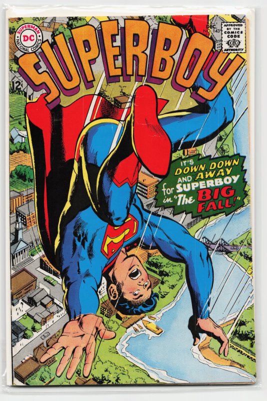 Superboy #143 (DC Comics, 1967), raw, ungraded comic book — front cover