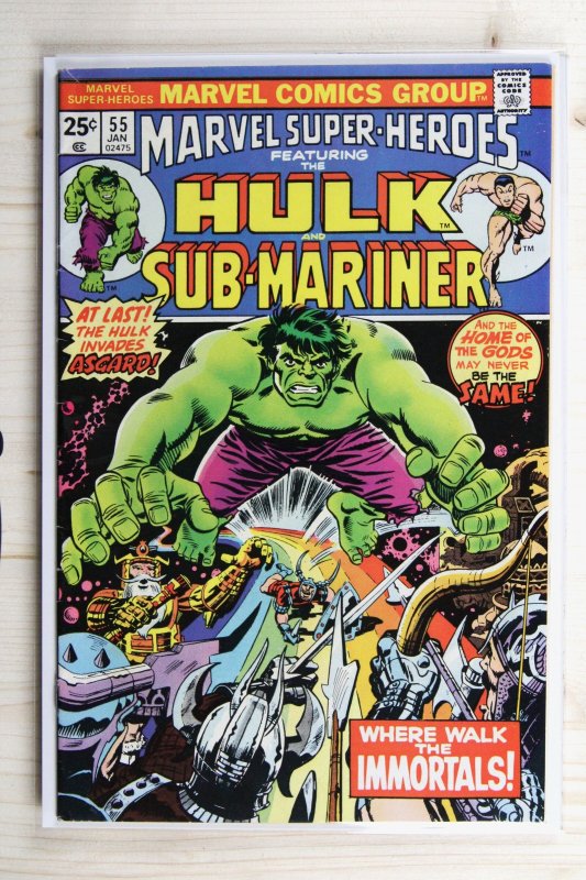 Marvel Super-Heroes #55 (Marvel Comics, 1976), raw comic book in VF- 7.5 condition — front cover