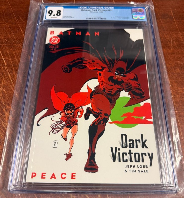 Batman Dark Victory #13 (DC Comics, 2000), CGC 9.8 graded comic book, Universal Blue label — front cover in its holder