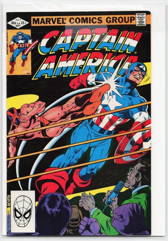 Captain America #271 (Marvel Comics, 1982), raw, ungraded comic book — front cover