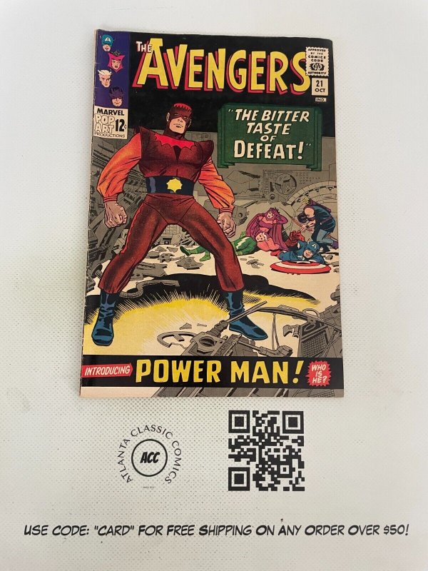 Avengers #21 (Marvel Comics), raw comic book in VF/NM condition — front cover