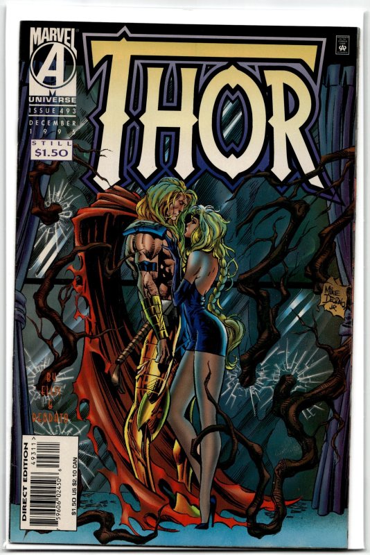 Thor #493 (Marvel Comics, 1995), raw, ungraded comic book — front cover