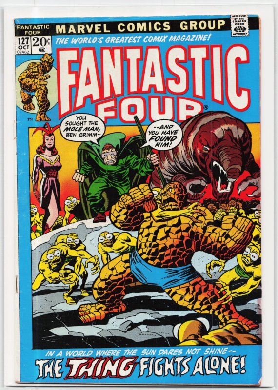 Fantastic Four #127 (Marvel Comics, 1972), raw, ungraded comic book — front cover