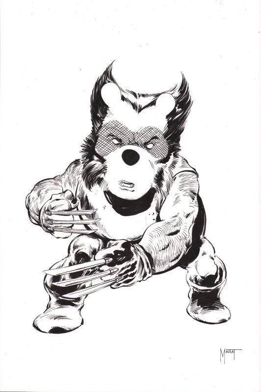'Do You Pooh?' Miller Style Wolverine Pooh Signed Art by Marat Mychaels, raw, ungraded comic book — front cover