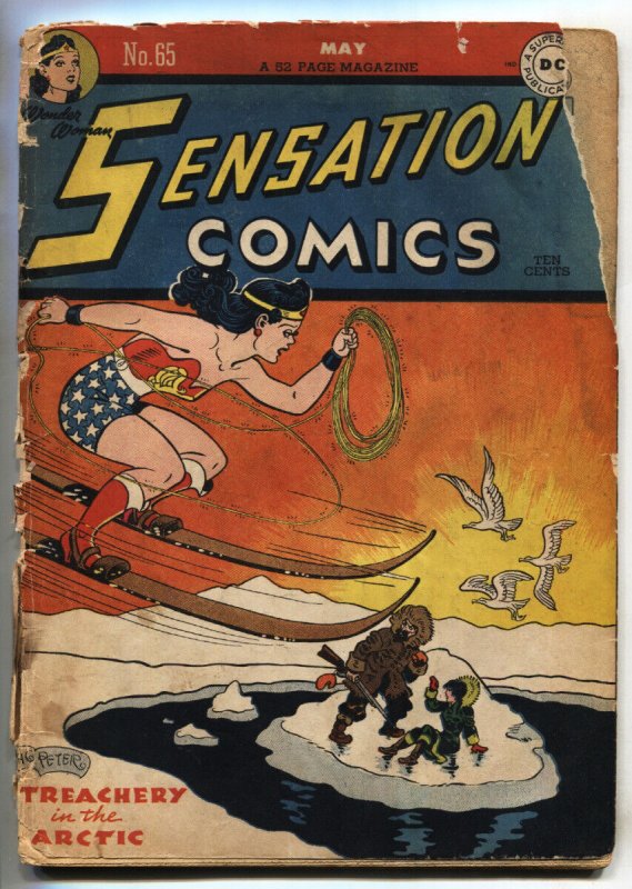 Sensation Comics #65 (DC Comics, 1947), raw, ungraded comic book — front cover