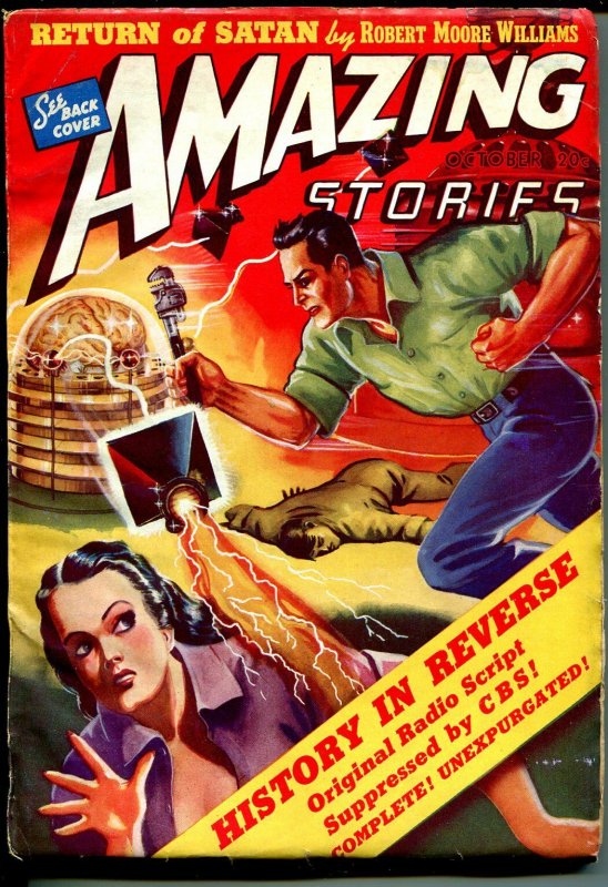 Amazing Stories 10/1939-History in Reverse-CBS Radio Script-Eando Binder-FN+ (Ziff-Davis, 1939), raw comic book in FN+ condition — front cover