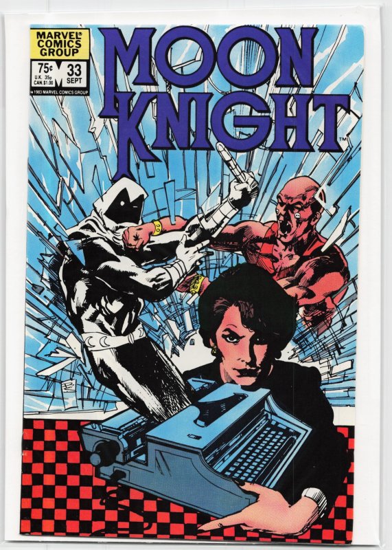 Moon Knight #33 (Marvel Comics, 1983), raw, ungraded comic book — front cover