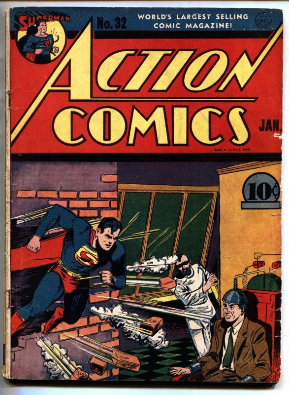 Action Comics #32 (DC Comics), raw, ungraded comic book — front cover