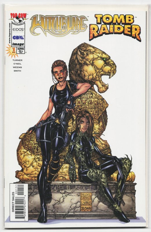 Witchblade / Tomb Raider #1 (Image Comics, 1997), raw, ungraded comic book — front cover