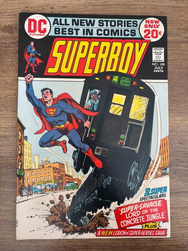 Superboy #188 (DC Comics, 1972), raw comic book in NM- condition — front cover