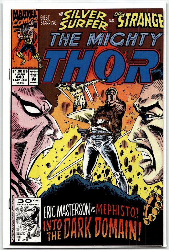 The Mighty Thor #443 (Marvel Comics, 1992), raw, ungraded comic book — front cover