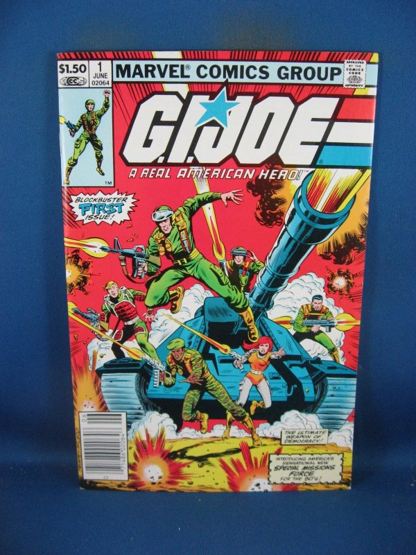 G I Joe #1 (Marvel Comics, 1982), raw comic book in VF condition — front cover