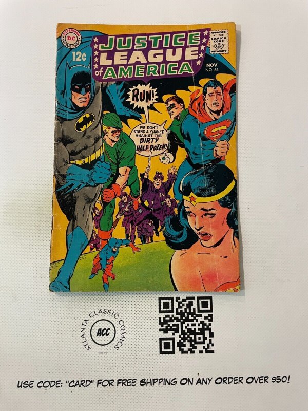 Justice League of America #66 (DC Comics), raw comic book in FN condition — front cover