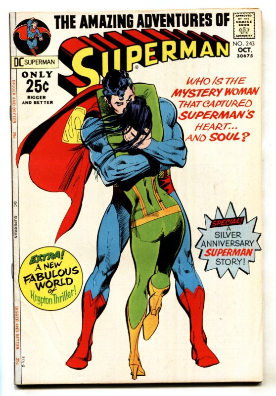 Superman #243 (DC Comics, 1971), raw comic book in FN condition — front cover