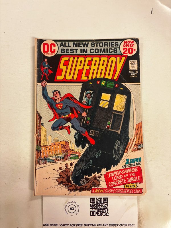 Superboy #188 (DC Comics, 1972), raw comic book in VG condition — front cover
