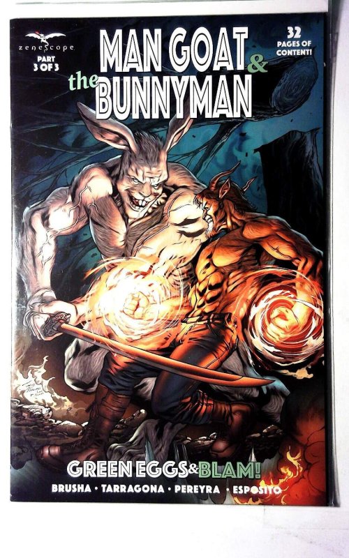 Man Goat & the Bunnyman: Green Eggs & Blam! #3 (2022), raw, ungraded comic book — front cover