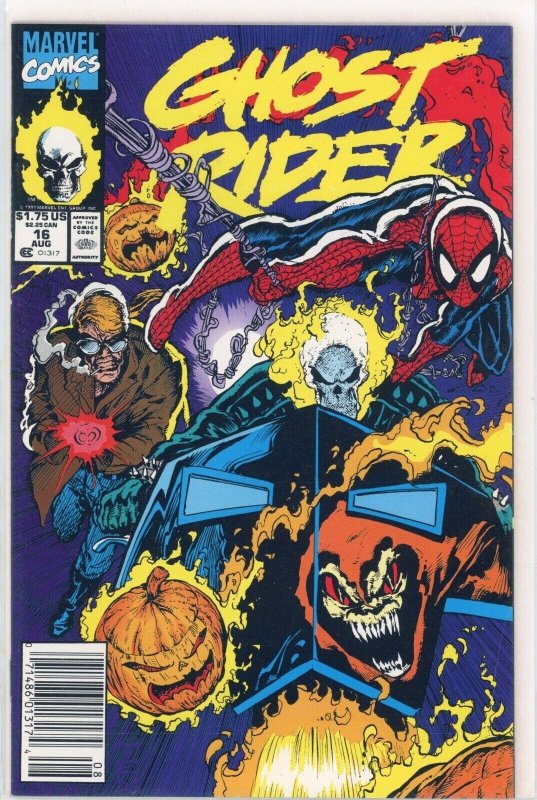 Ghost Rider #16 (Marvel Comics, 1991), raw comic book in NM 9.4 condition — front cover
