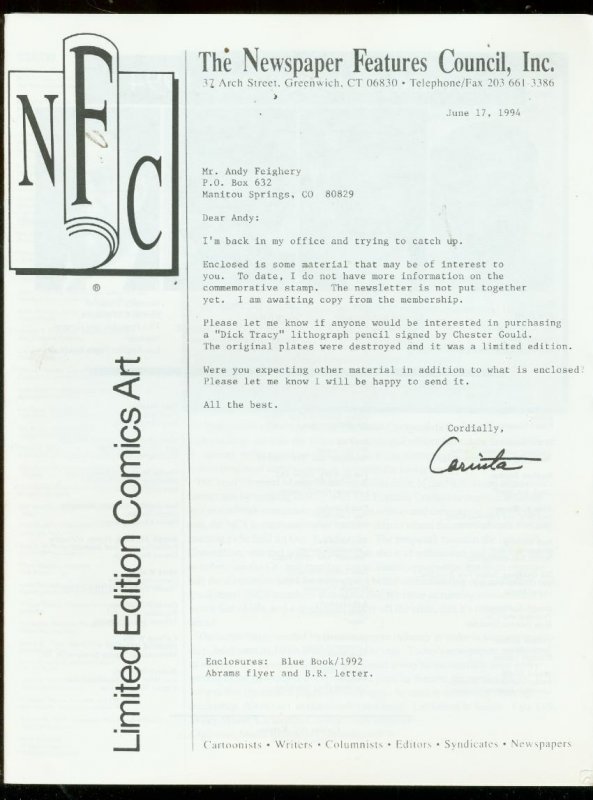 Newspaper Features Council Newsletter June #17 (1994), raw comic book in VF condition — front cover