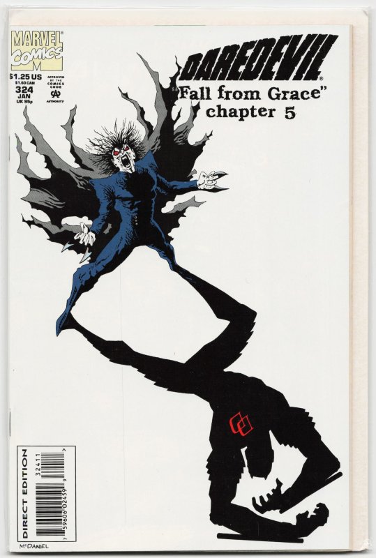 Daredevil #324 (Marvel Comics, 1994), raw, ungraded comic book — front cover
