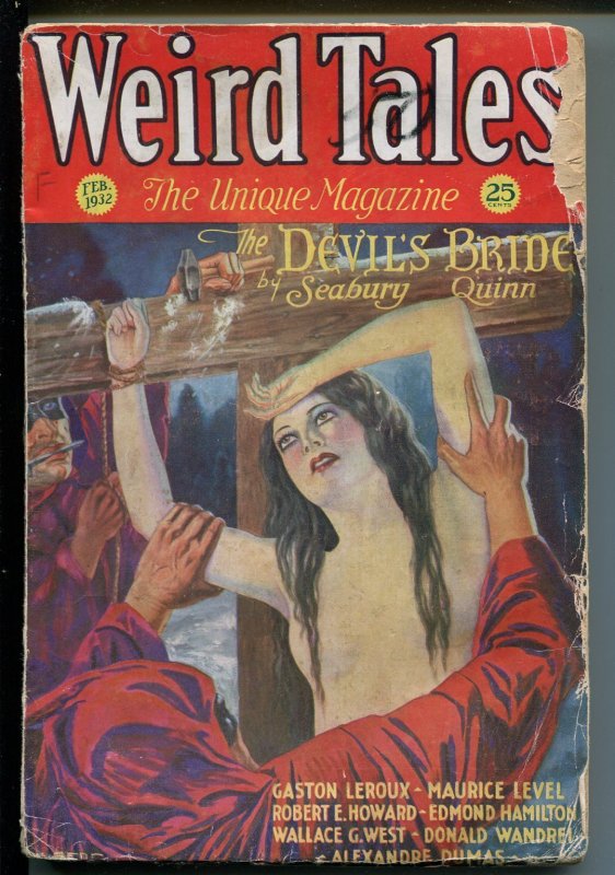 Pulp: Weird Tales Pulp 2/1932- -Brundage Cover -Wandrei-Quinn-Kline-GOOD, raw, ungraded comic book — front cover
