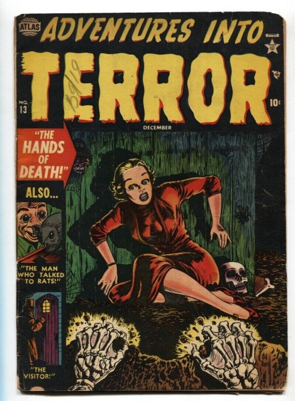 Adventures into Terror #13 (Atlas Comics, 1953), raw, ungraded comic book — front cover
