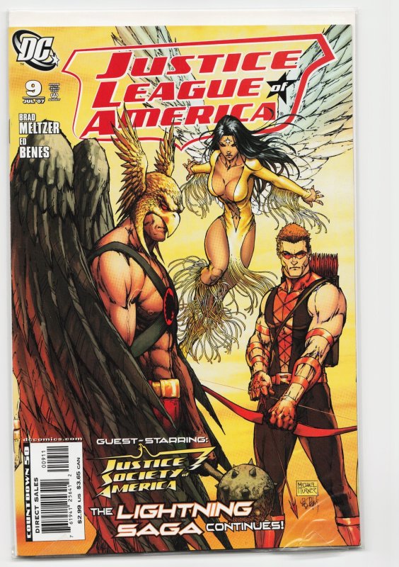 Justice League of America #9 (DC Comics, 2007), raw, ungraded comic book — front cover