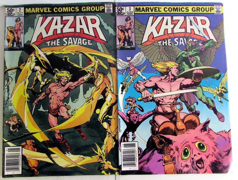 Ka-Zar Savage Lot of 2 #2, 3 1981 Marvel Comics Newsstand 1st Print Comic Books (Marvel Comics, 1981), raw, ungraded comic book — front cover