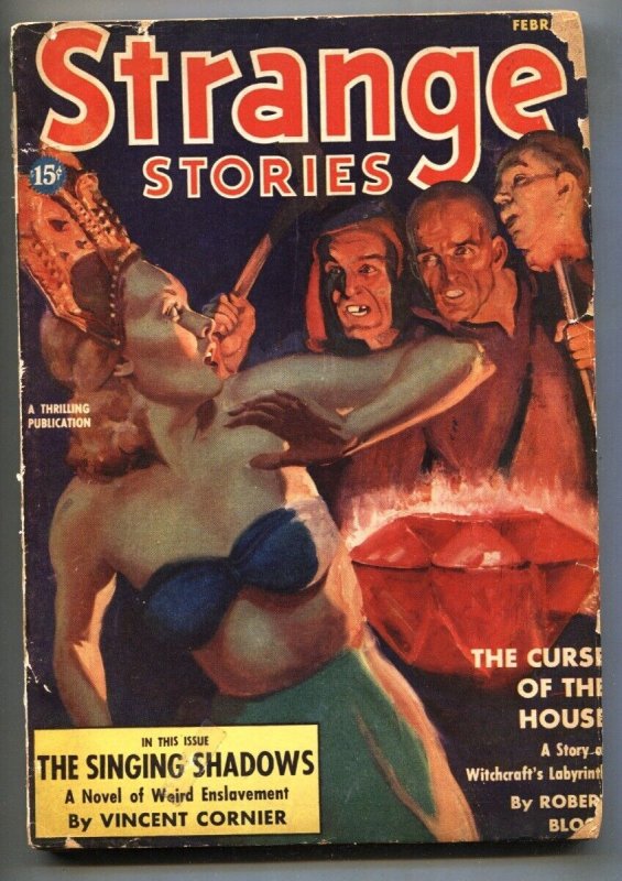 Pulp: Strange Stories 2/1939-Thrilling Weird Pulp-classic Cover VG- (Thrilling Publications, 1939), raw comic book in VG- condition — front cover