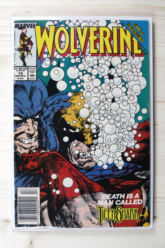 Wolverine #19 (Marvel Comics, 1989), raw comic book in VF 8.0 condition — front cover