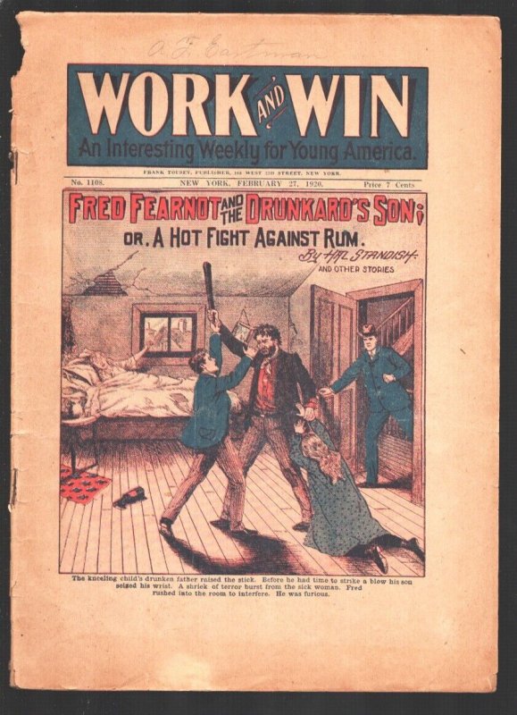 Work and Win #1108, raw, ungraded comic book — front cover