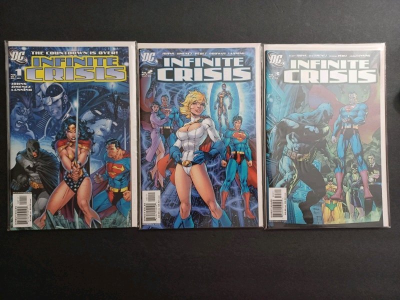 Infinite Crisis #1-7 Jim Lee Set Complete Mini Series - Justice League - NM (DC Comics, 2006), raw comic book in NM condition — front cover