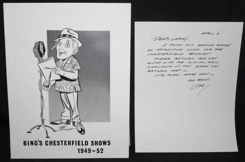 Bing Crosby Album Cover with Letter - 1952 Signed art by Joe Sinnott (1952), raw, ungraded comic book — front cover