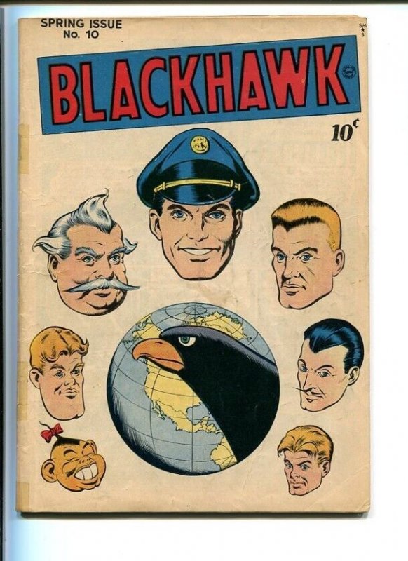 Blackhawk #10 (Quality Comics), raw comic book in VG condition — front cover