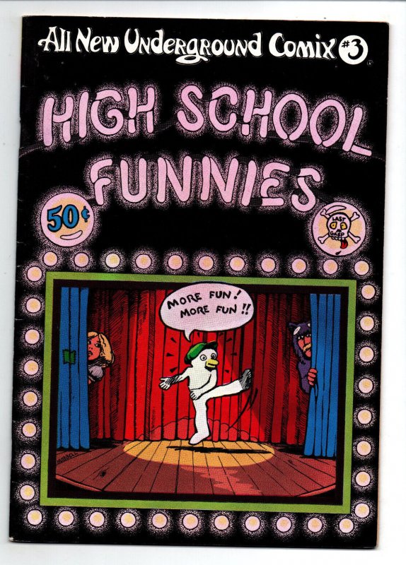 High School Funnies #3 (1973), raw comic book in FN/VF condition — front cover