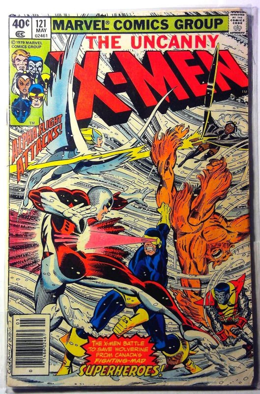 Uncanny X-Men #121 (Marvel Comics, 1979), raw, ungraded comic book — front cover