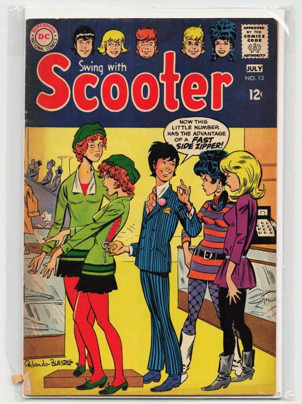 Swing with Scooter #13 (Archie Comics, 1968), raw, ungraded comic book — front cover