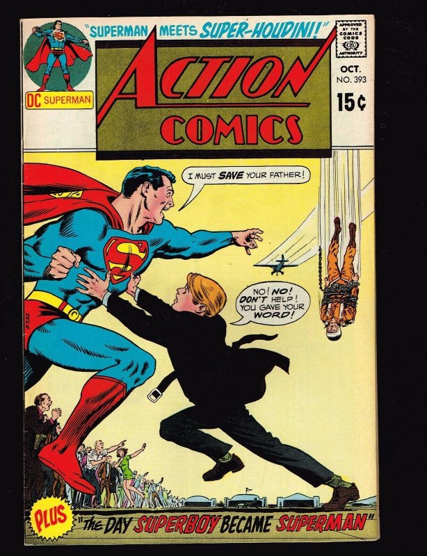 Action Comics #393 (DC Comics, 1970), raw comic book in 7.5 condition — front cover