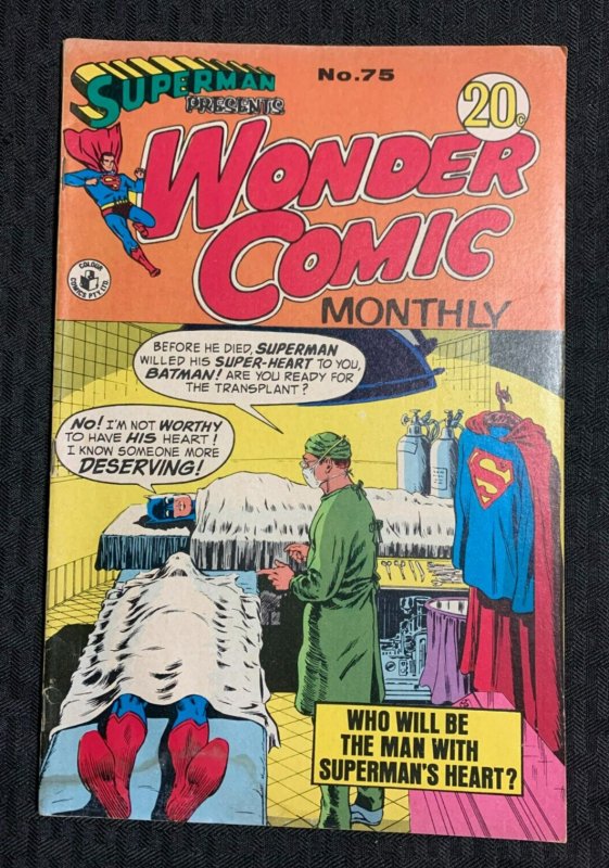 Vintage Wonder Comic Monthly #75, raw comic book in VG+ 4.5 condition — front cover
