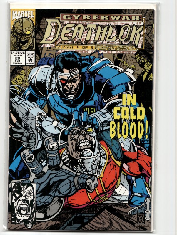 Deathlok #20 (Marvel Comics, 1993), raw, ungraded comic book — front cover