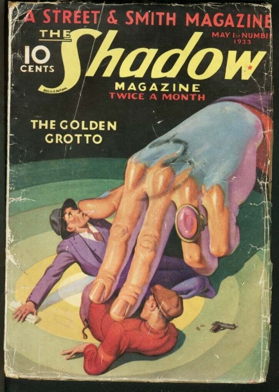 Pulp: Shadow 1933 May 1-Street and Smith-Rare Pulp G (1933), raw, ungraded comic book — front cover